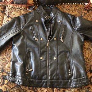 FAUX LEATHER MOTO JACKET